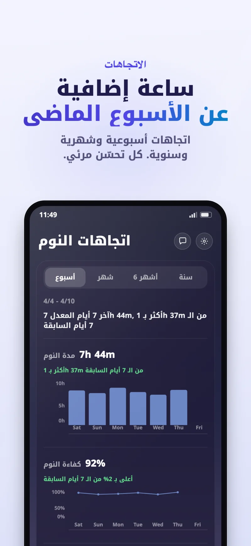 Sleep Island app sleep trends and history comparison