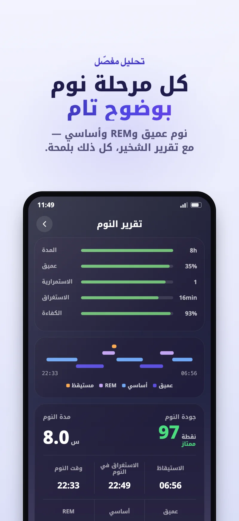 Sleep Island app detailed sleep stage breakdown preview