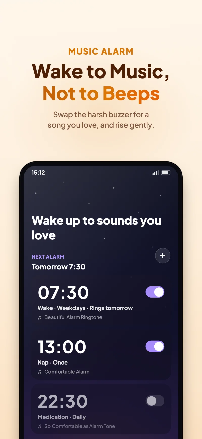 Sleep Island app soothing morning music alarm preview