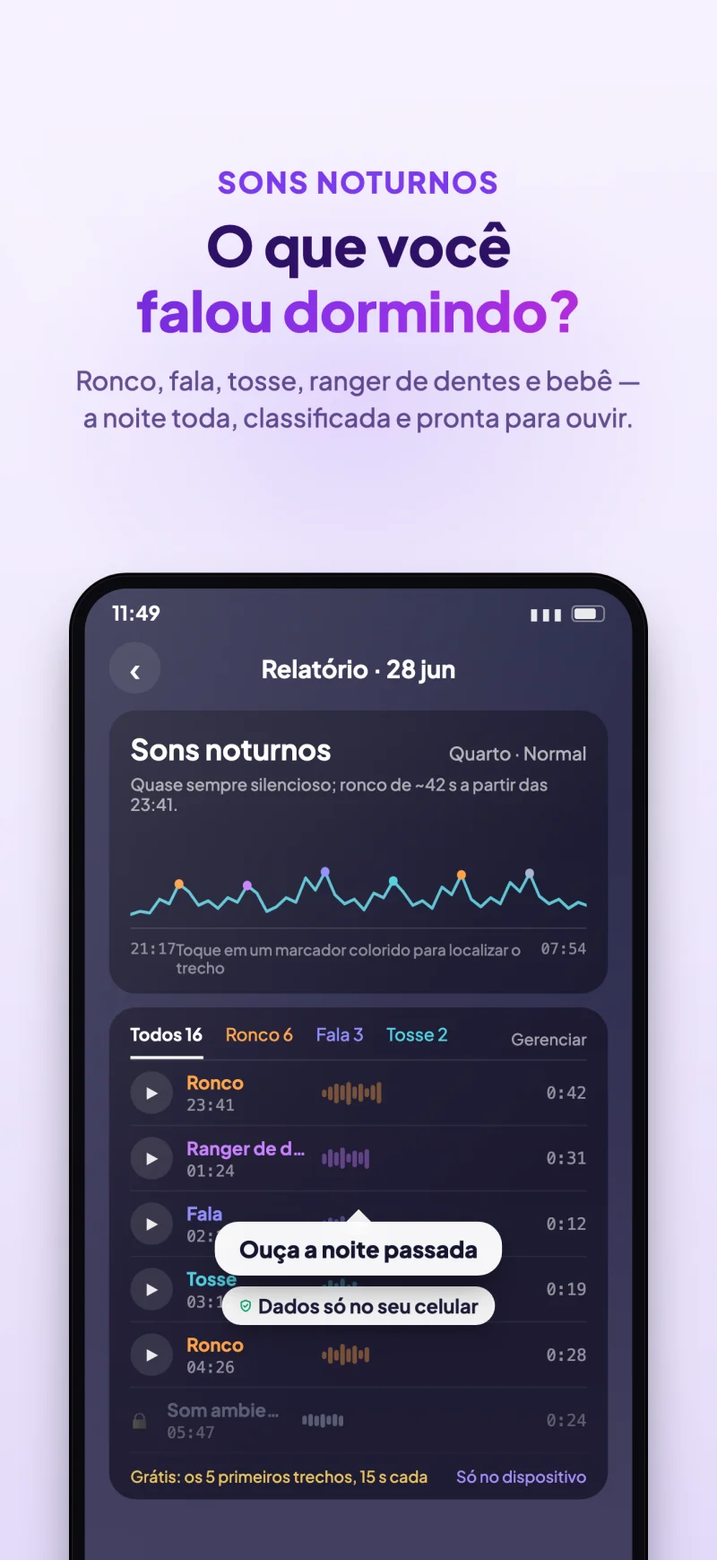 Sleep Island app night sounds and snoring replay feature preview