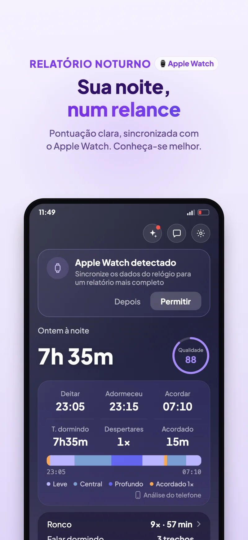 Sleep Island app daily report and sleep score preview